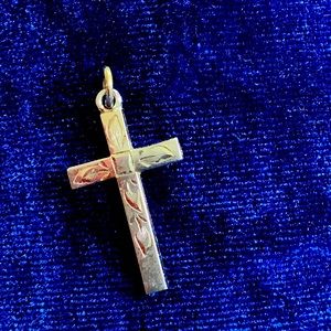 Etched cross pendant